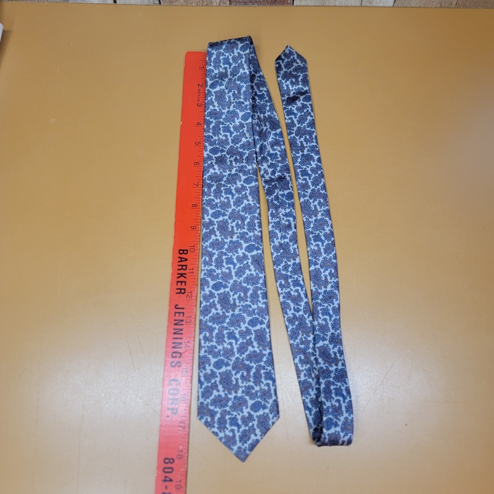 J.G. Hook Mens Blue Paisley Silk Blend Necktie Classic Formal Business Tie